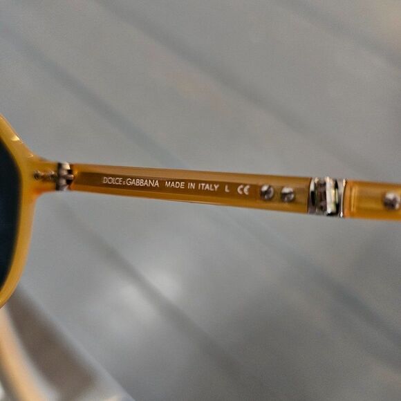 Dolce & Gabbana Yellow Acetate Black Lens Aviator Sunglasses DG4196 - Picture 9 of 14